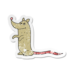 retro distressed sticker of a cartoon rat