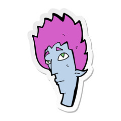 sticker of a cartoon vampire head