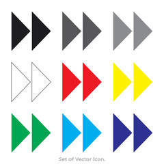 Arrow Set icons with nine Color Variations of flat style. Vector illustration.