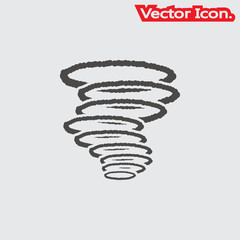 Tornado icon isolated sign symbol and flat style for app, web and digital design. Vector illustration.