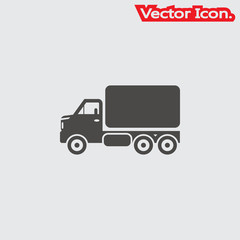Truck Icon isolated sign symbol and flat style for app, web and digital design. Vector illustration.