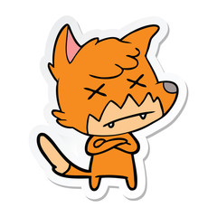 sticker of a cartoon dead fox