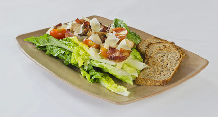 salad with vegetables and bread