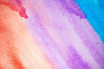 Abstract watercolour background hand-drawn on white watercolour paper.