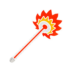quirky retro illustration style cartoon hot thermometer