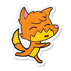 sticker of a cartoon fox