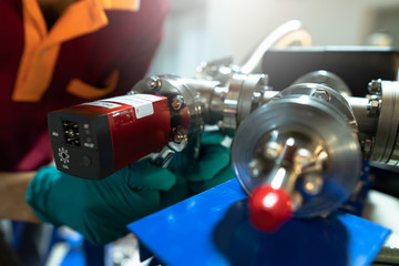 Close-up, accessories and parts of the synchrotron