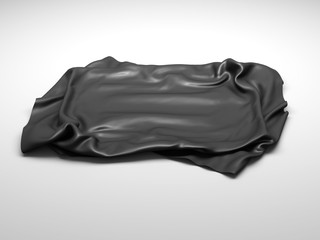 Black silk elegance tablecloth. Trade show exhibition