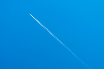 white streaks of a plane
