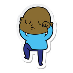 Obraz premium sticker of a cartoon bald man