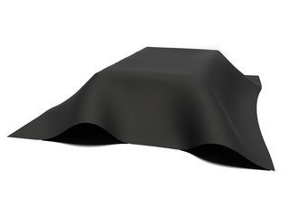 Black silk elegance tablecloth. Trade show exhibition