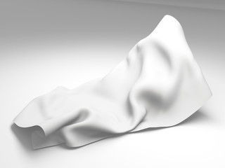 White silk elegance tablecloth. Trade show exhibition