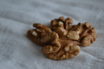 walnuts on a white background