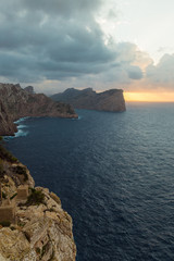 Fototapeta premium Sunset at the sea at Mallorca island