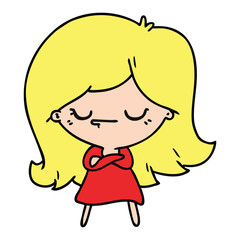 cartoon of cute kawaii girl