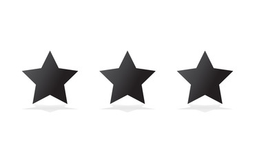 ПечаThree stars customer product rating review flat icon for apps and websitesть