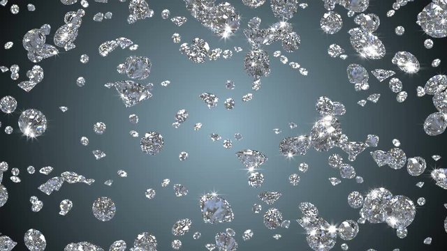 Diamonds Rain Falling Diamonds 4K Glamour Crystals Background Animation