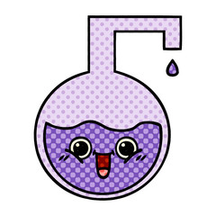 comic book style cartoon science experiment