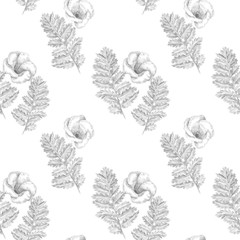 Woodland floral seamless paper