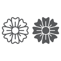 Spring flower line and glyph icon, floral and plant, blossom sign, vector graphics, a linear pattern on a white background.