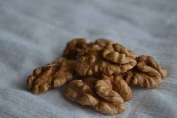 walnuts on a white background