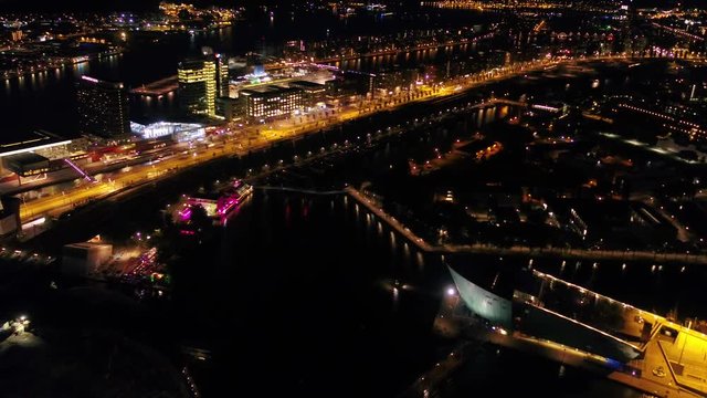 Aerial Netherlands Amsterdam June 2018 Night 30mm 4K Inspire 2 Prores  Aerial video of central Amsterdam in the Netherlands at night.