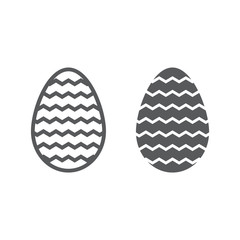 Easter egg line and glyph icon, decoration and easter, striped egg sign, vector graphics, a linear pattern on a white background.