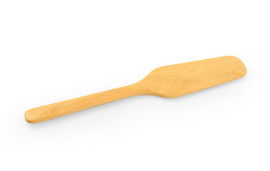 Empty Wood spoon on white background