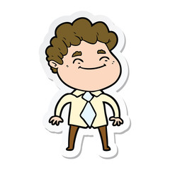 sticker of a cartoon friendly man