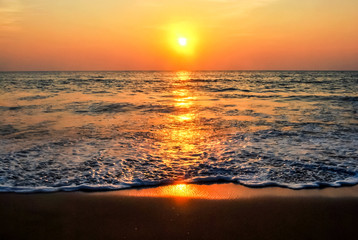 Early morning , sunrise over sea.