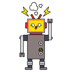 cute cartoon dancing robot