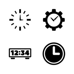 Alarm Time, Clock, Watch. Simple Related Vector Icons