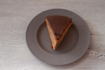 piece of chocolate cake on a plate