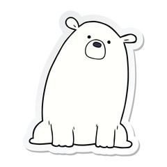 sticker of a cartoon polar bear