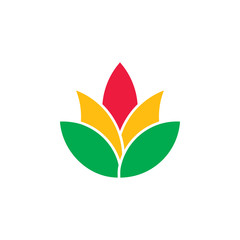 colorful flower plant simple geometric logo