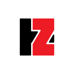 abstract letters iz simple geometric logo vector