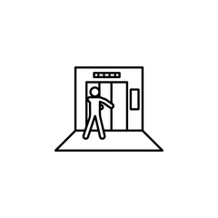 in elevator, open icon. Element of situation in elevator icon. Premium quality graphic design icon. Signs and symbols collection icon