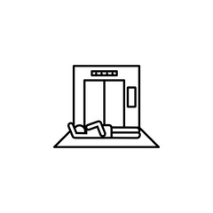 in elevator, sleep icon. Element of situation in elevator icon. Premium quality graphic design icon. Signs and symbols collection icon