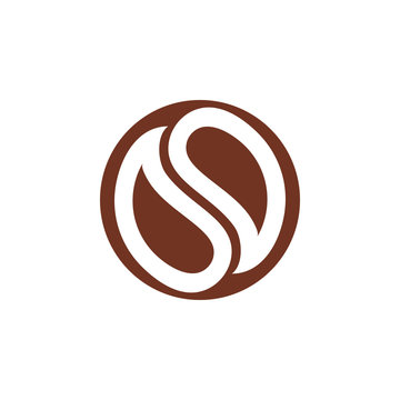 letter s coffee bean logo vector