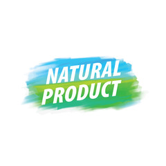Sign with text natural product. Vector illustration