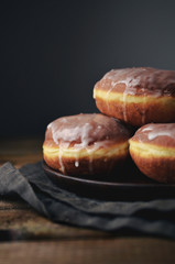 Polish donuts with icing, Fat Thursday, traditional