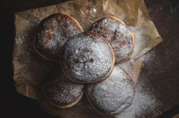 Polish donuts with icing sugar