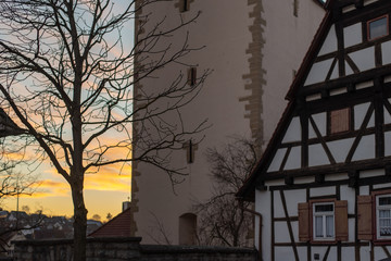 sunset over the city