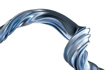 3d rendering, blue metalic surface and graphic design background