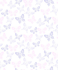 Simple butterflies seamless pattern.