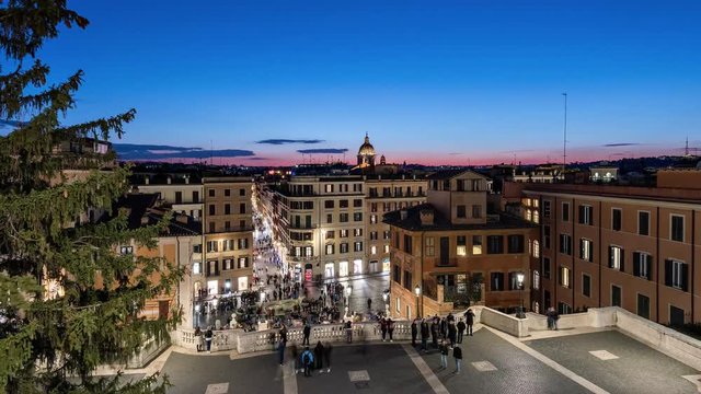 Time Lapse - Tramonto Piazza di Spagna a Roma