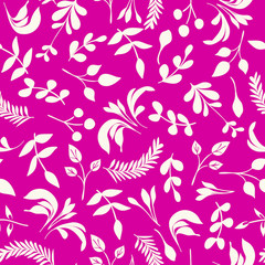 Fototapeta na wymiar Seamless leaves pattern. Perfect for fabric, wallpaper, stationery, packaging.
