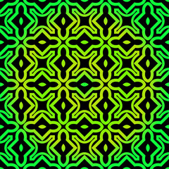 Obraz premium Seamless Pattern With Geometric, Triangle, Zig Zag. Vector Background, Texture. For Design Invitation, Interior Wallpaper, Cover Card, Technologic Design. Green black color