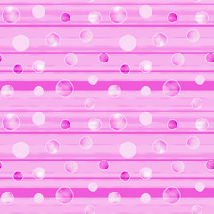 Seamless pink background with stripes and circles