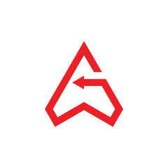 letter g triangle arrows geometric line logo vector
